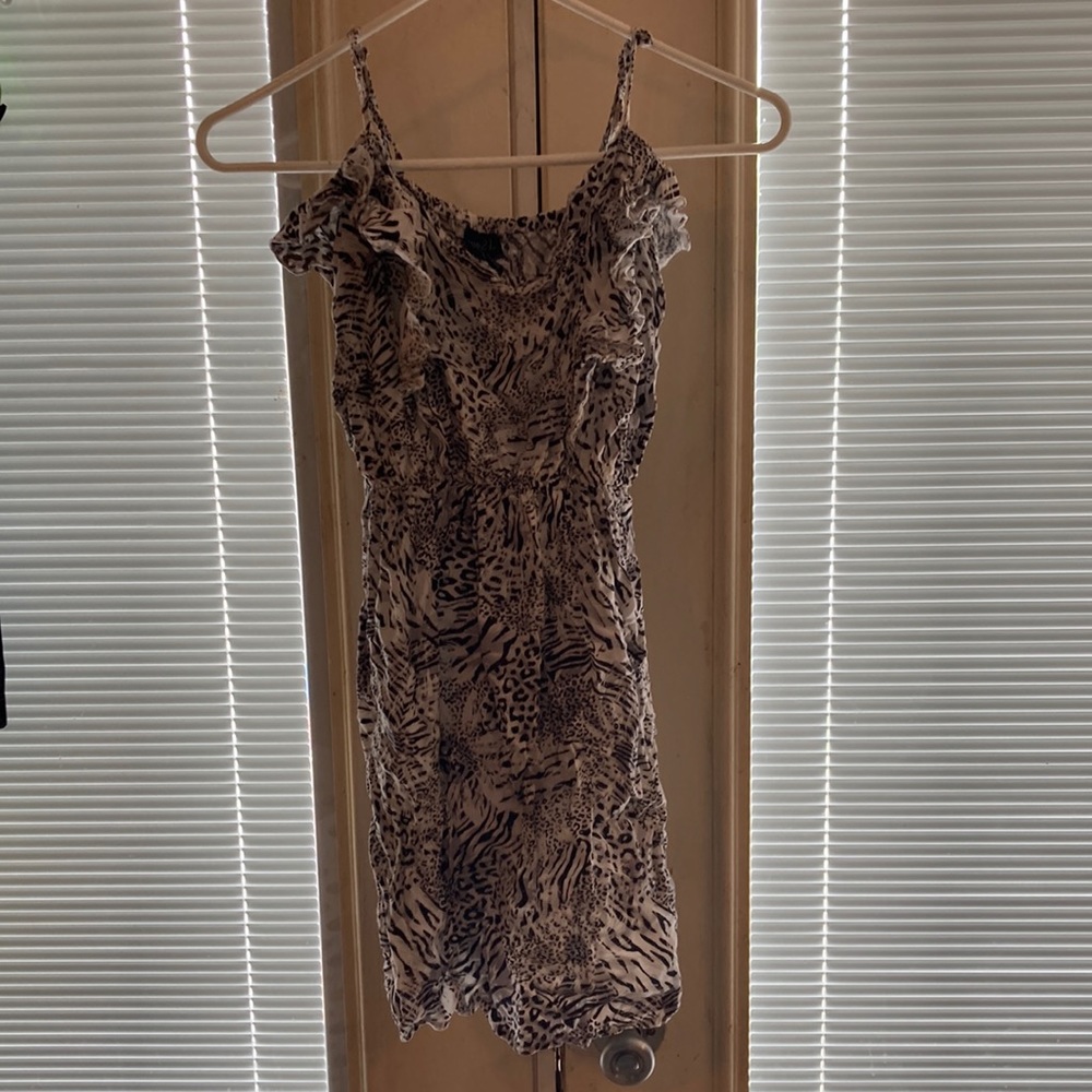 Medium kids dress with a unique design: zebra cheetah and panther